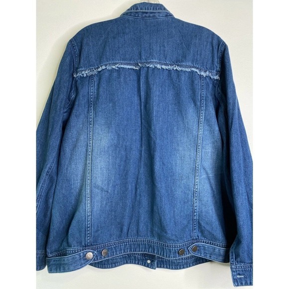 J.jill DENIM size XL long sleeve button up jacket pockets 100% cotton - Picture 7 of 9